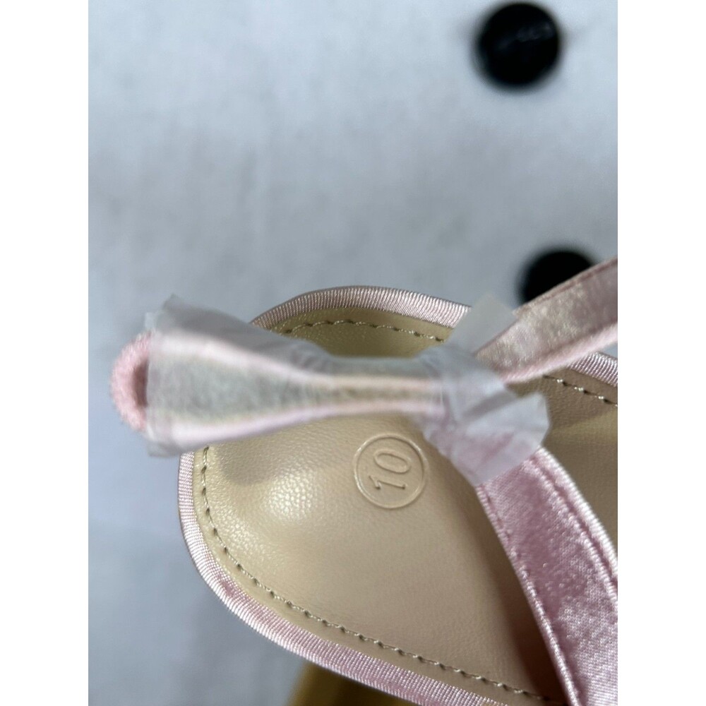 Blush Pink Satin Slingback Heels Womens Size 10 Pointed Toe Kitten Heel - Picture 5 of 9